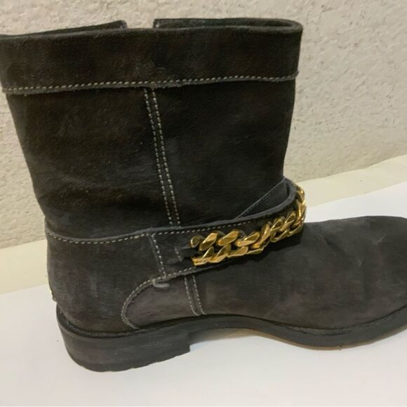 Jimmy Choo 132 Daze Waxed Toe Suede Chain Moto Combat Booties SZ 36/US 6 - Picture 4 of 13